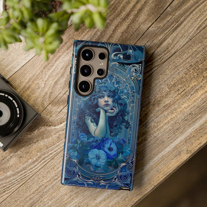 Blue Floral Art Nouveau Style Phone Case