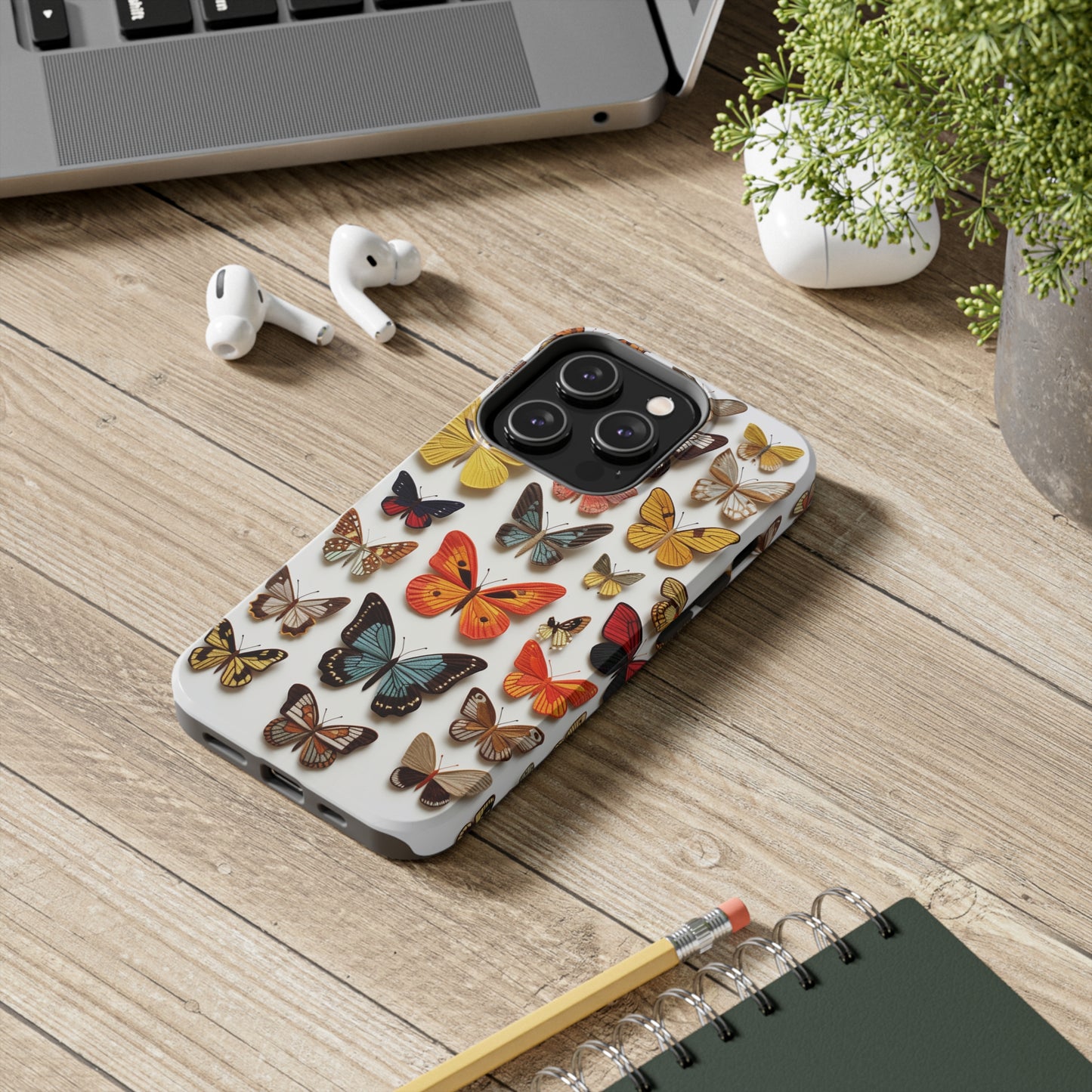 Elegant Embroidery: Delicate Butterfly iPhone Case – Crafted with Precision