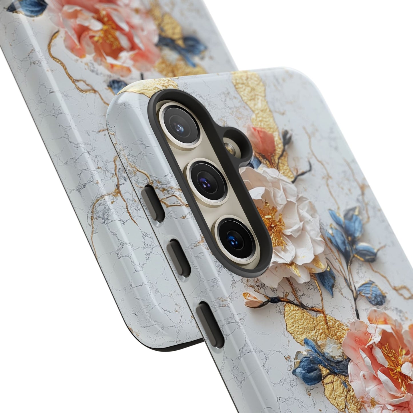 Origami Style Floral Aesthetic Gold Inlay Japanese Art Phone Case