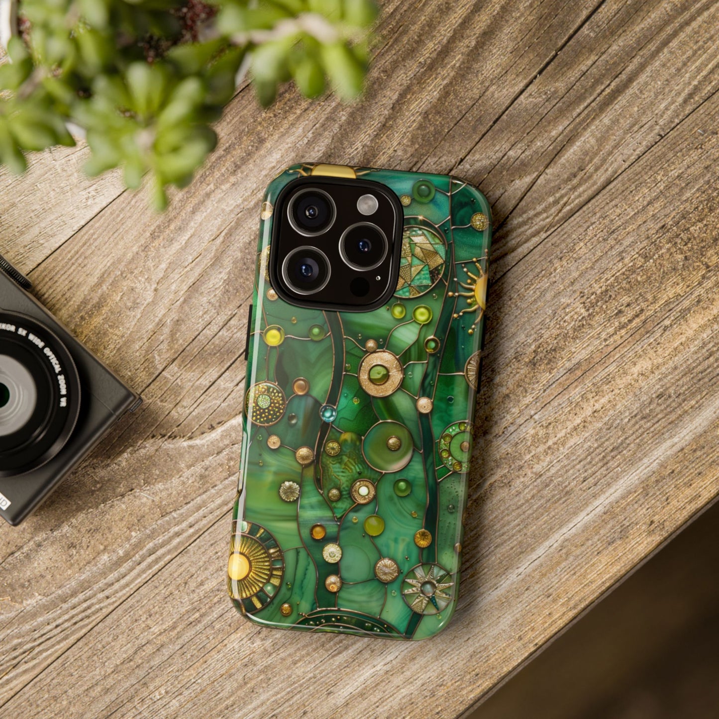 Green Celestial Stained Glass Mosaic Phone Case