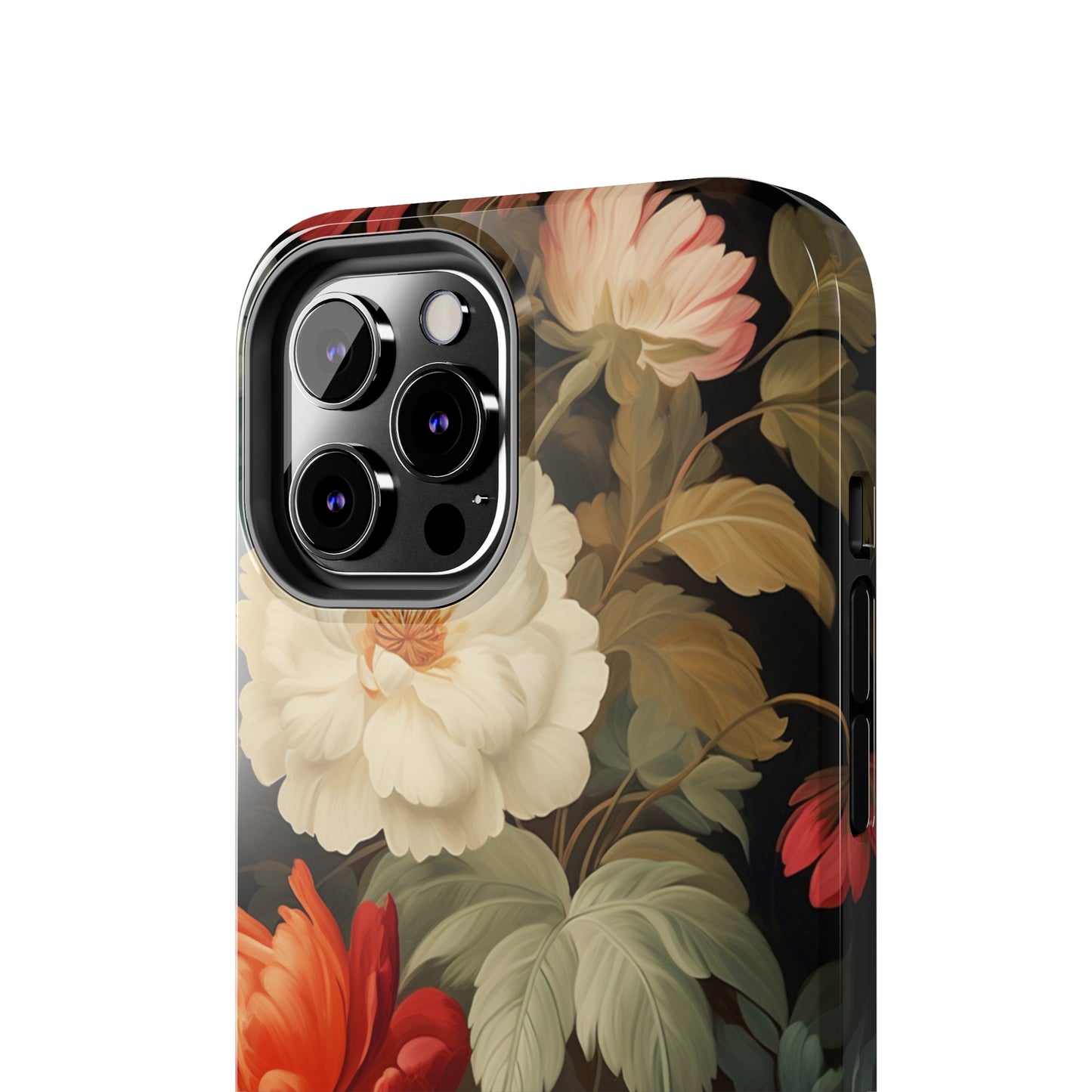 Vintage Floral Aesthetic Phone Tough Case | Antique Elegance for iPhone 11, 12, 13, 14