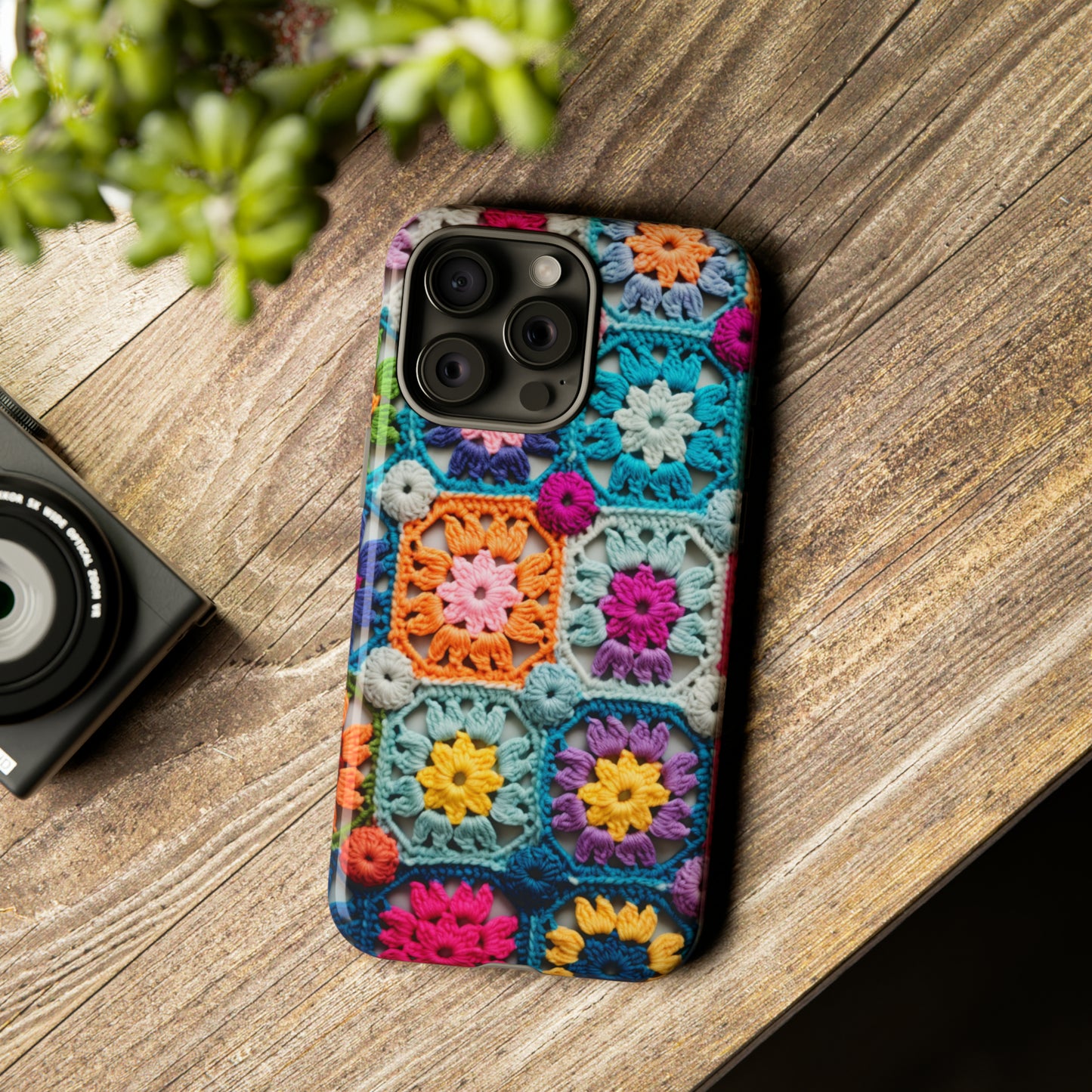 Vintage Crochet Blanket Look Phone Case