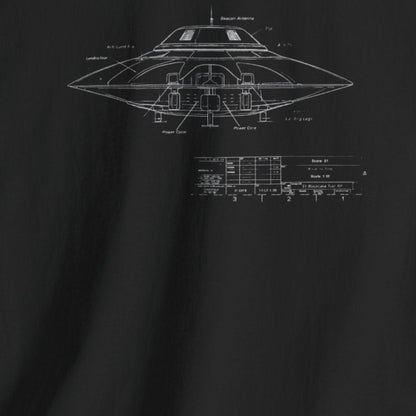 ufo blueprint sci fi t shirt