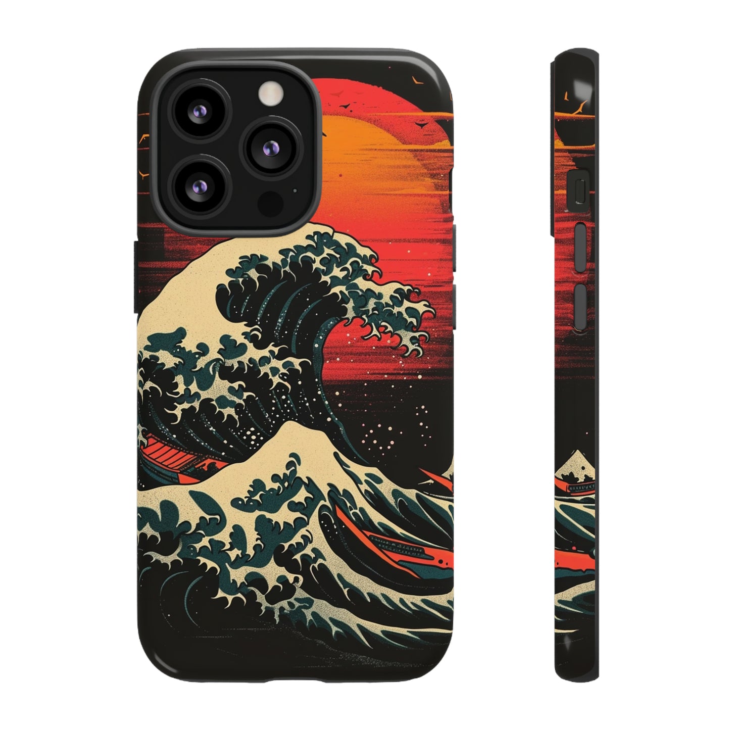 Great Wave off Kanagawa Retro Sunset