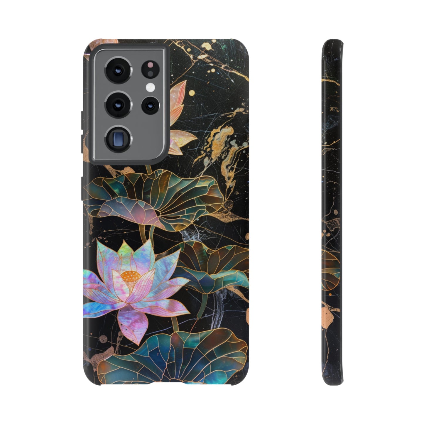 Zen Stained Glass Lotus Floral Design Phone Case