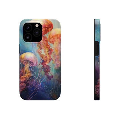 Psychedelic Colors of Jellyfish iPhone Tough Case | Dive into a Vibrant and Mesmerizing Underwater World