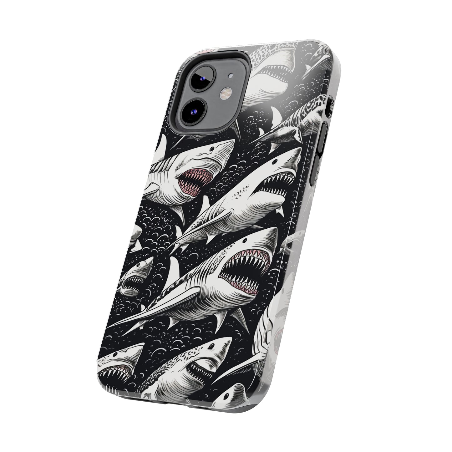 Deep Blue Mystery: Majestic Shark Design | Aquatic Adventure iPhone Case