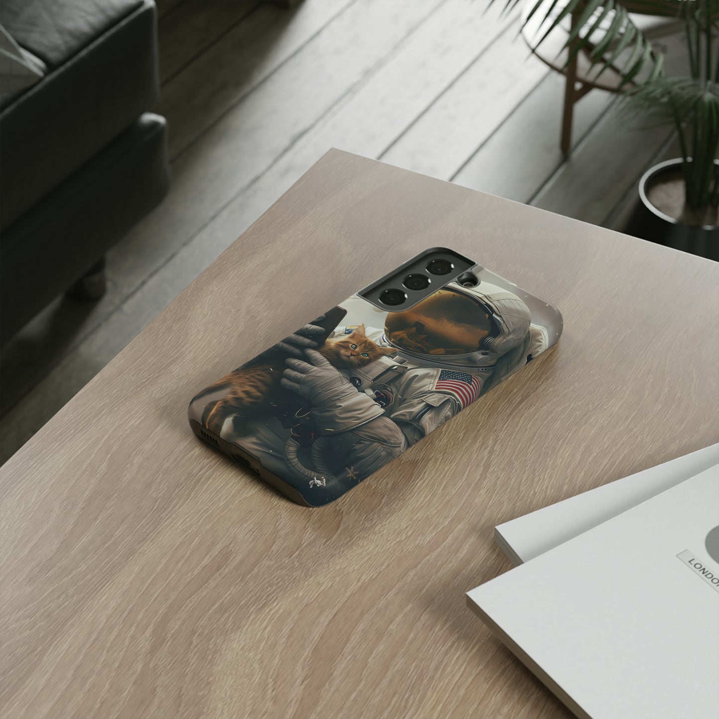 The Astronaut and the Cat Phone Case