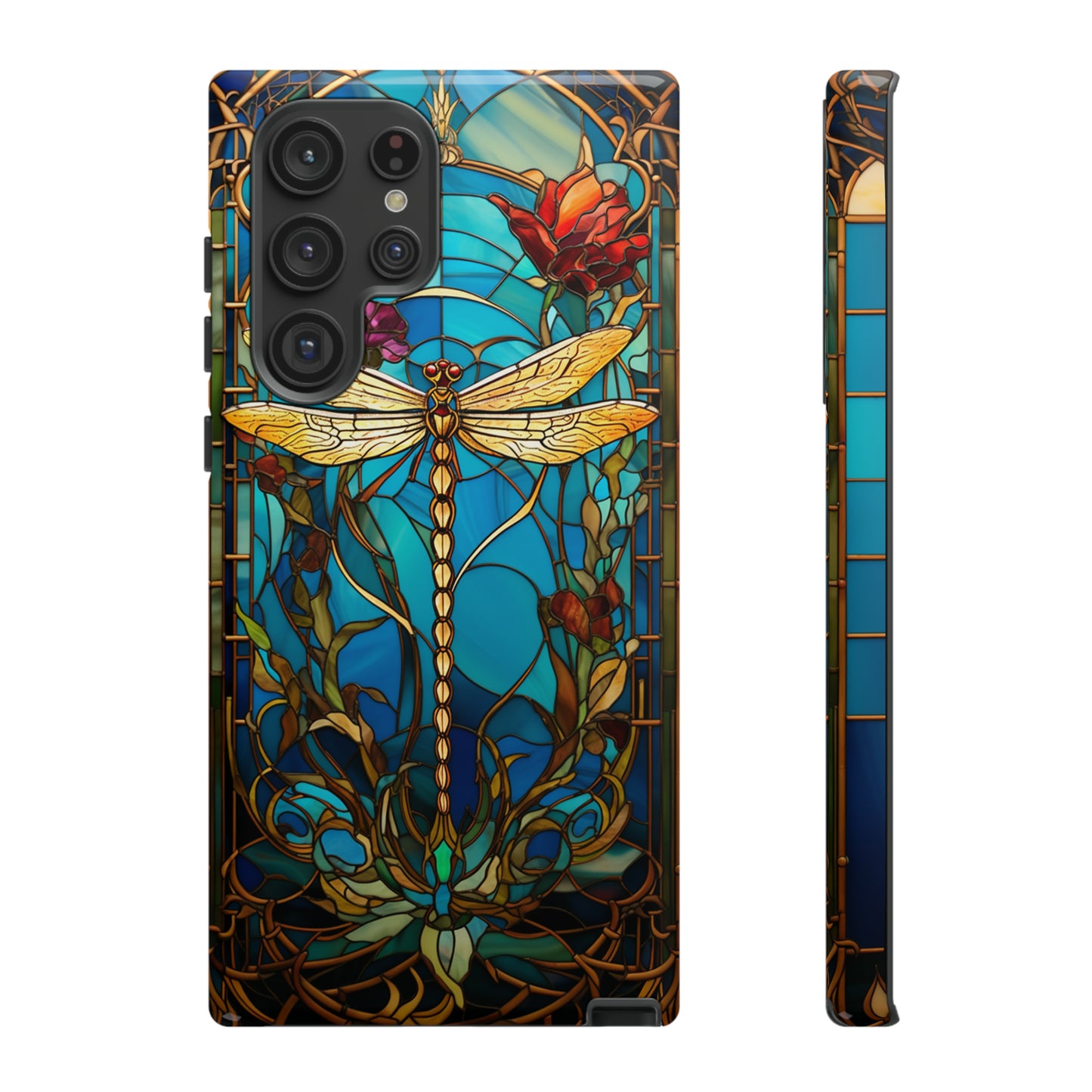 Vintage Art Nouveau Stained Glass Dragonfly Phone Case