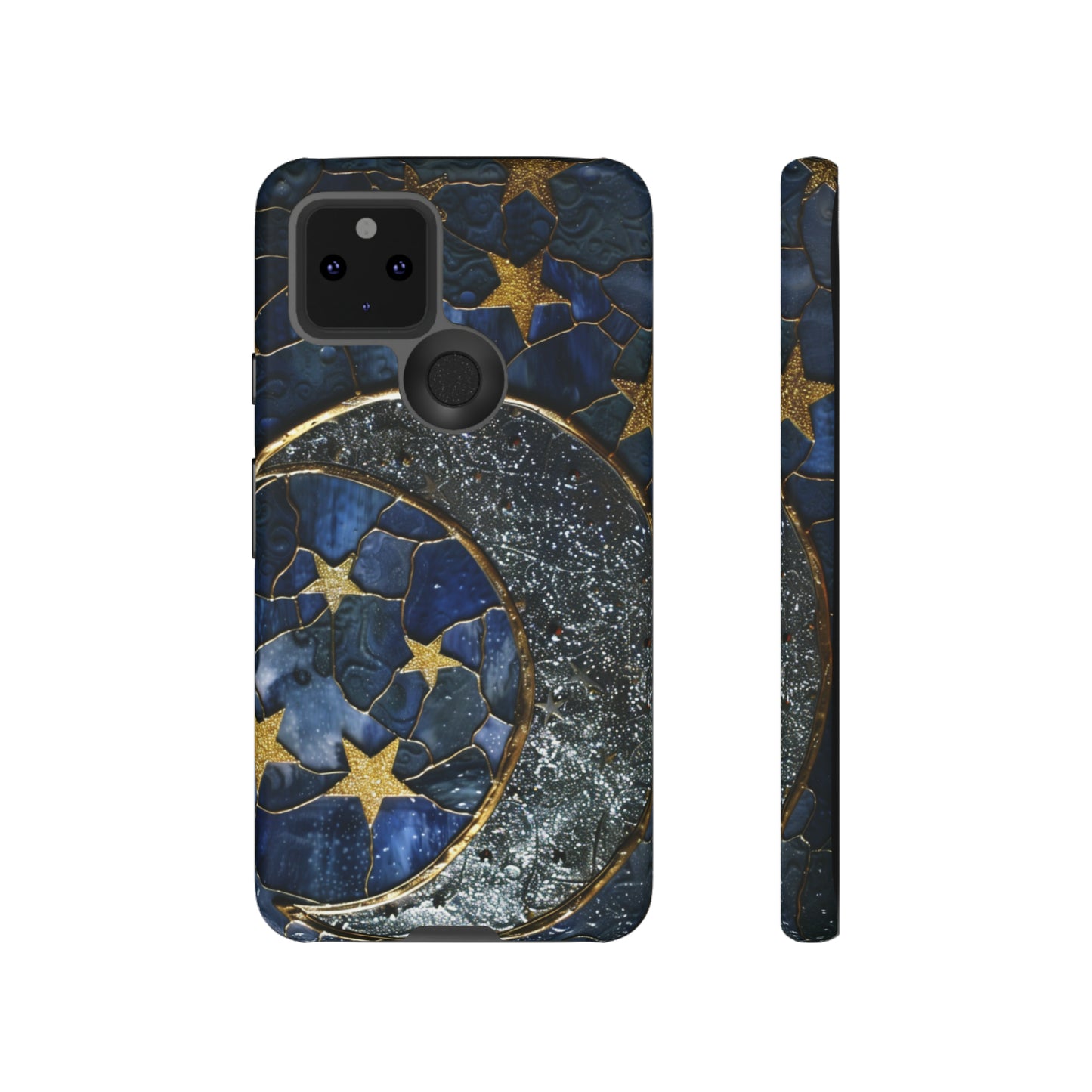 Moon Stars Stained Glass Starry Night Phone Case