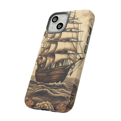 Vintage Tattoo Style Pirate Ship Phone Case