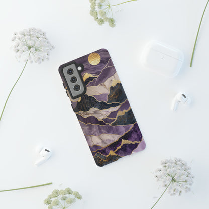 Abstract Purple Gold Mountain Phone Case