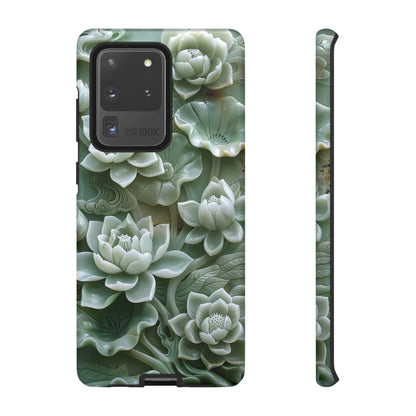 Green Jade Lotus Floral Art Phone Case