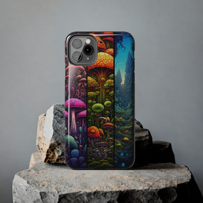 Life is just a fantasy, Mushroom, Flower Stained Glass iPhone Case | Psychedelic Natural Beauty