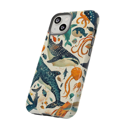 Undersea World Shark, Turtle, Manta Ray Phone Case