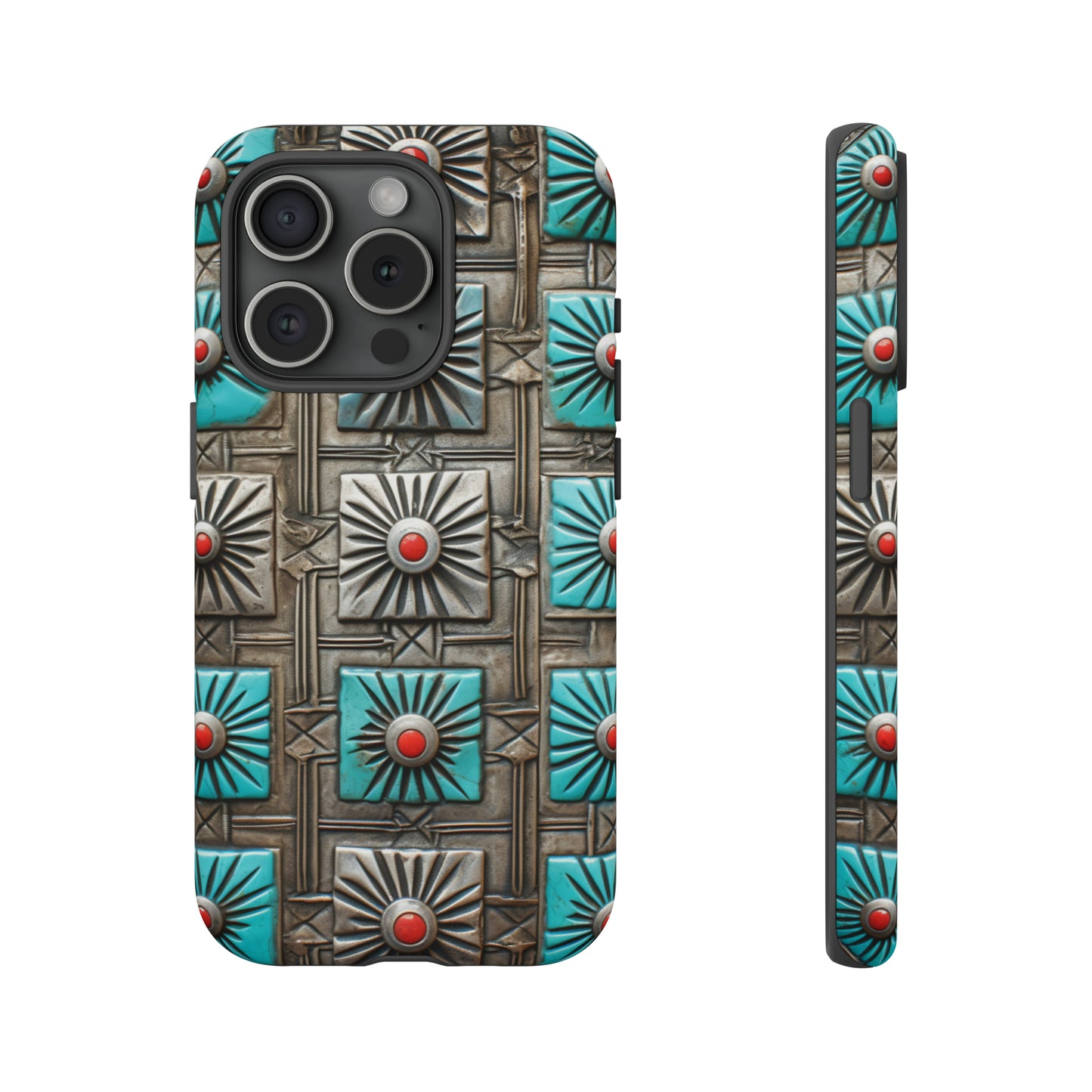 Vintage Navajo Native American Turquoise Concho Phone Case for iPhone 15, 14, 13, 12, 11 Pro Max, 14 Plus, iPhone XS Max, iPhone XR, iPhone 7, 8, 14, 15 Plus, SE