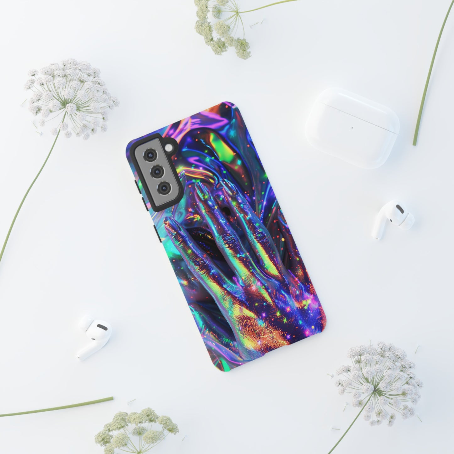 Marbled opalescent Holographic Print Phone Case