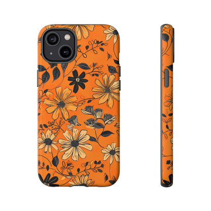 Orange Floral Phone Case Cute Summer Flower Aesthetic