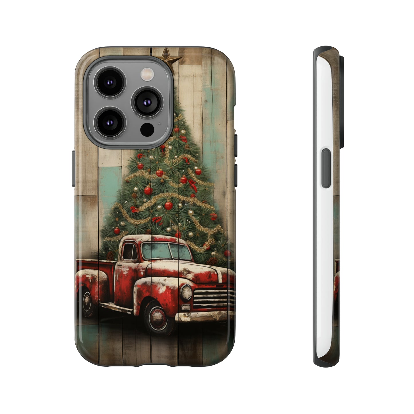 Classic Red Pickup Truck Christmas Phone Case