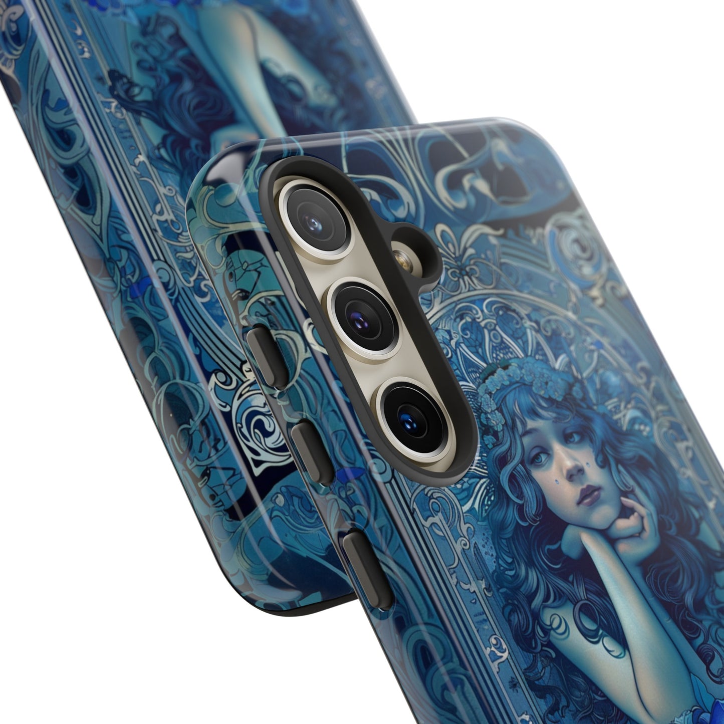 Blue Floral Art Nouveau Style Phone Case