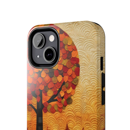 Autumn iPhone 15 Case, Forest Embroidered Style Phone Case | Cottagecore Fairytale Design | iPhone & Samsung | Boho Retro Vibe