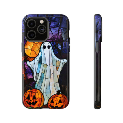 Stained Glass Halloween Ghost and Jack-o'-Lanterns Phone Cover