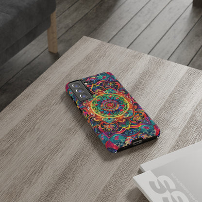 Cosmic Stained Glass Mandala Phone Case