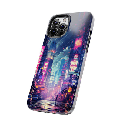 Synthwave Japanese Cyberpunk Night City iPhone Case