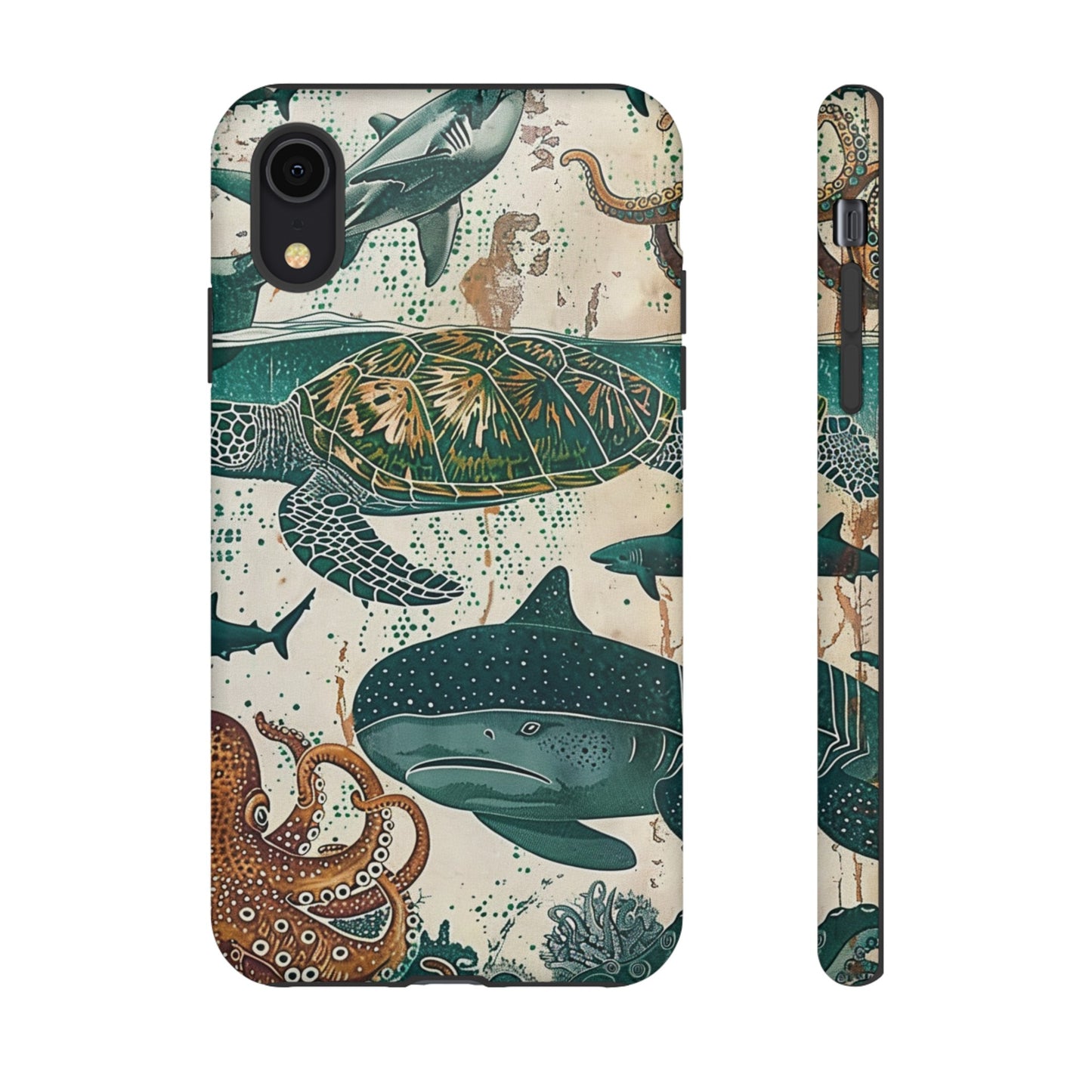 Undersea World Shark, Turtle, Manta Ray Phone Case