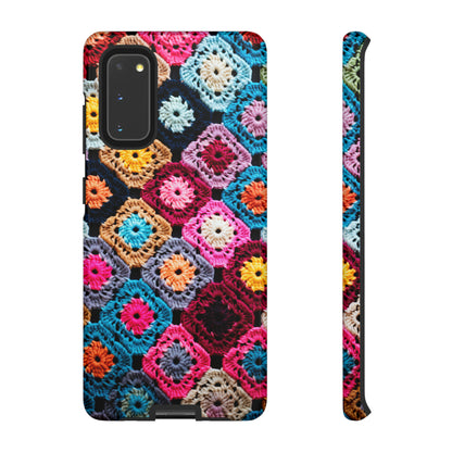 Vintage Floral Crochet Blanket Knit Look Phone Case