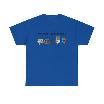 Respect Your Elders 80s Retro Gaming T Shirt Vintage Controller Nerd Tee