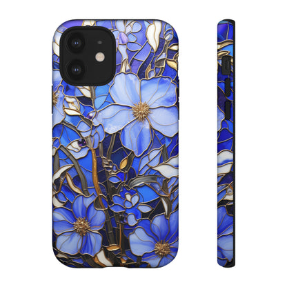 Periwinkle Stained Glass with Gold Inlay Phone Case for iPhone 15, 14, Pro Max, 13, 12 & Samsung Galaxy S23, S22, S21, Google Pixel