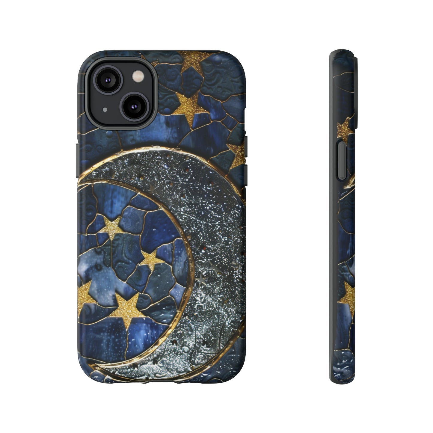 Moon Stars Stained Glass Starry Night Phone Case