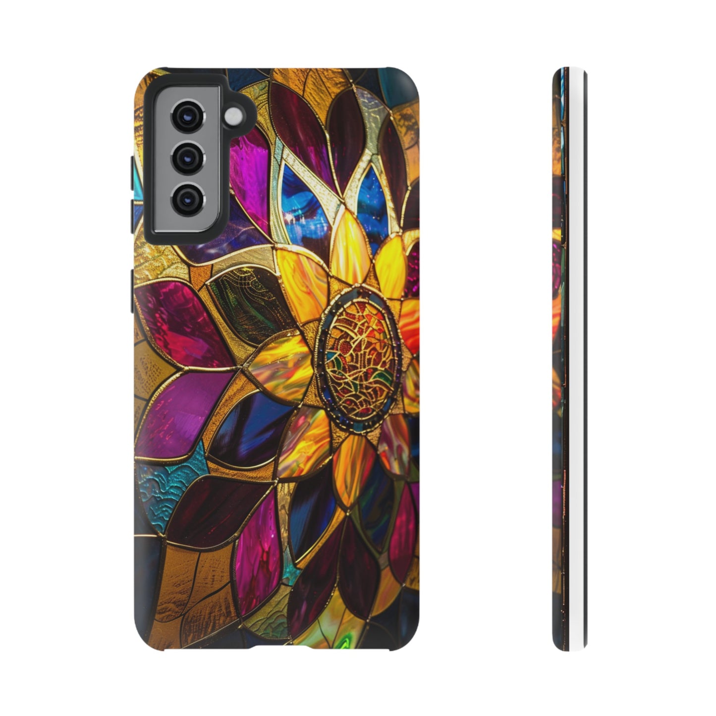 Cosmic Stained Glass Mandala Phone Case