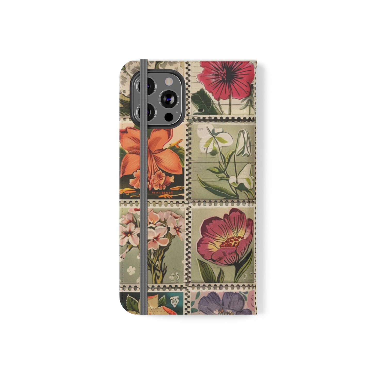 Vintage Floral Stamp Collection Flip Case