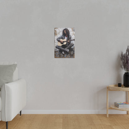 Chris Cornell Playing Guitar  | Stretched Canvas Print