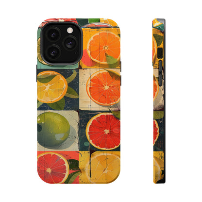 Italian Tile Citrus Fruit Abstract Floral Summer Style MagSafe Phone Case