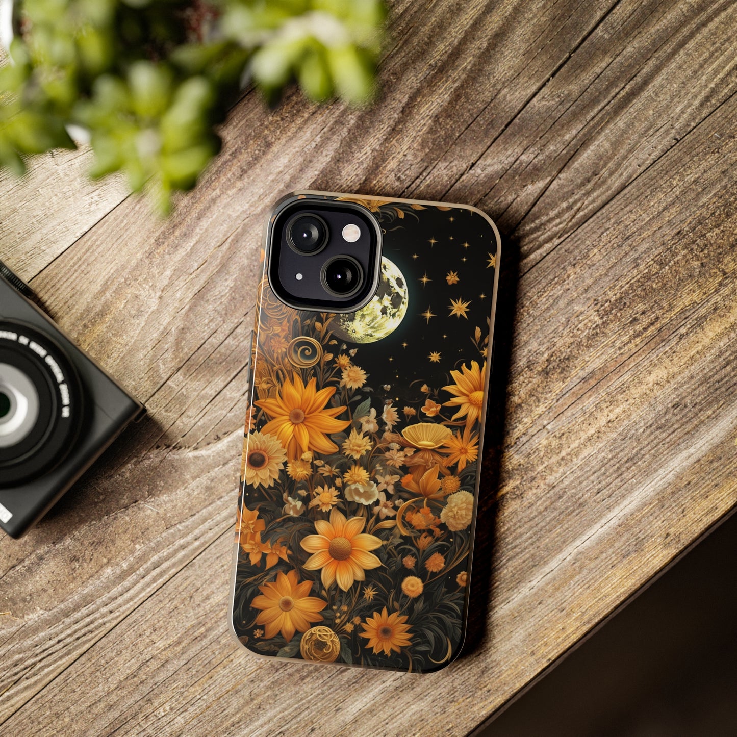 Cottagecore Floral Sun Moon Stars iPhone Case | Embrace Mystical Nature's Beauty