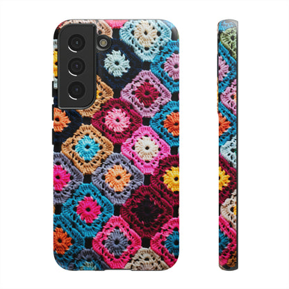 Vintage Floral Crochet Blanket Knit Look Phone Case