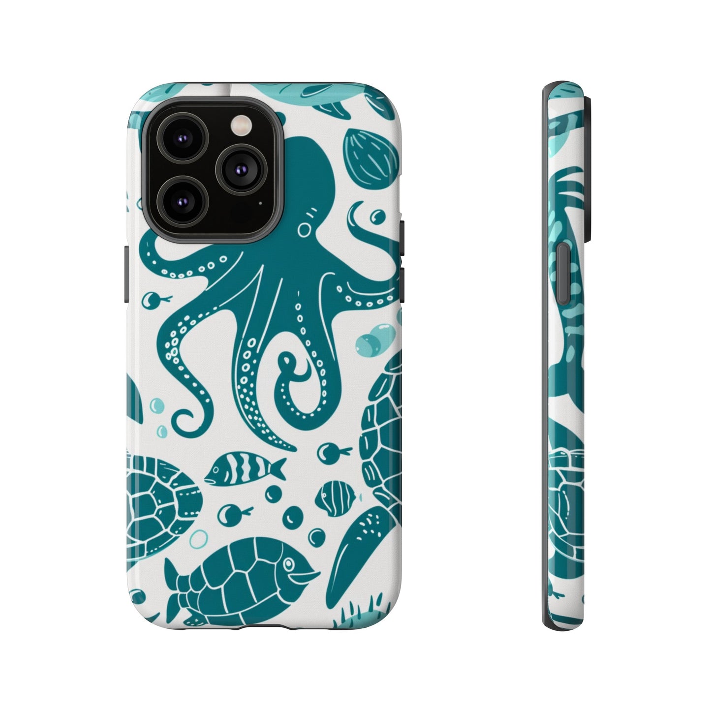 Undersea World Octopus, Turtle, Manta Ray Phone Case