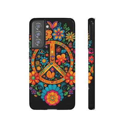 Peace Sign Embroidery Floral Hippie Style Phone Case