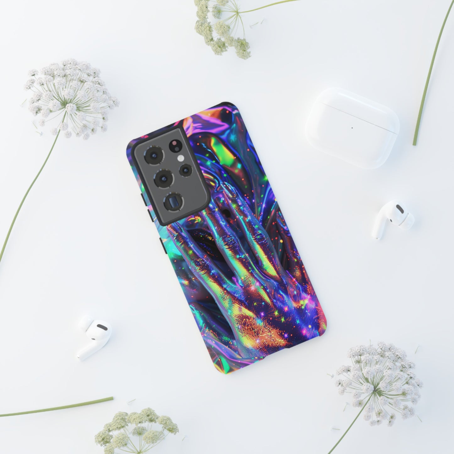 Marbled opalescent Holographic Print Phone Case