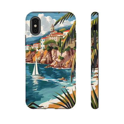 Midcentury French Riviera Sailboat Painting Phone Case