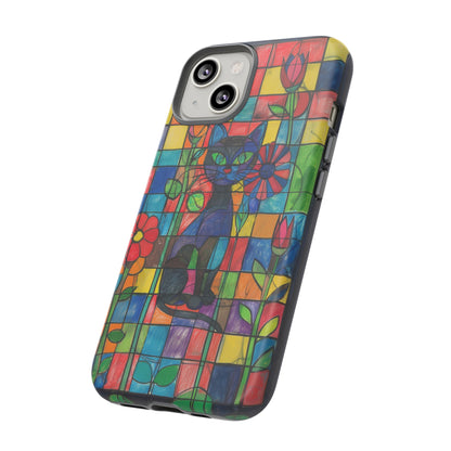 Cat in the Stained Glass Garden Phone Case