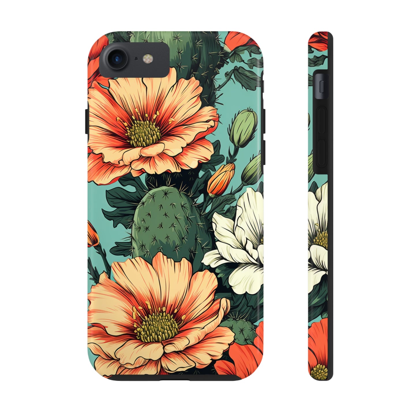 Desert Dream: Retro Vibe Cactus Tough iPhone Case