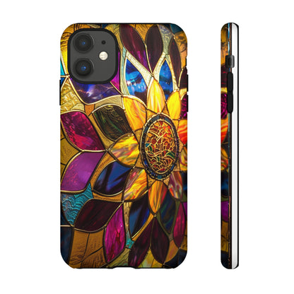 Cosmic Stained Glass Mandala Phone Case