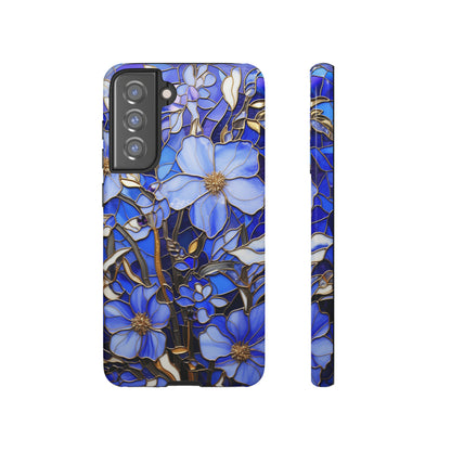 Periwinkle Stained Glass with Gold Inlay Phone Case for iPhone 15, 14, Pro Max, 13, 12 & Samsung Galaxy S23, S22, S21, Google Pixel