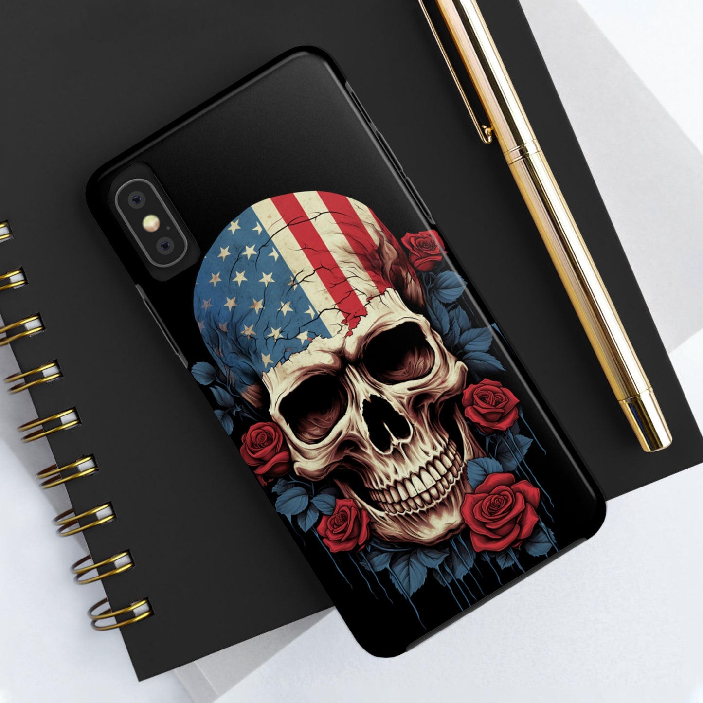 American Pride with an Edgy Spin: Skull USA Flag iPhone Case – Modern Protection Meets Patriotic Design