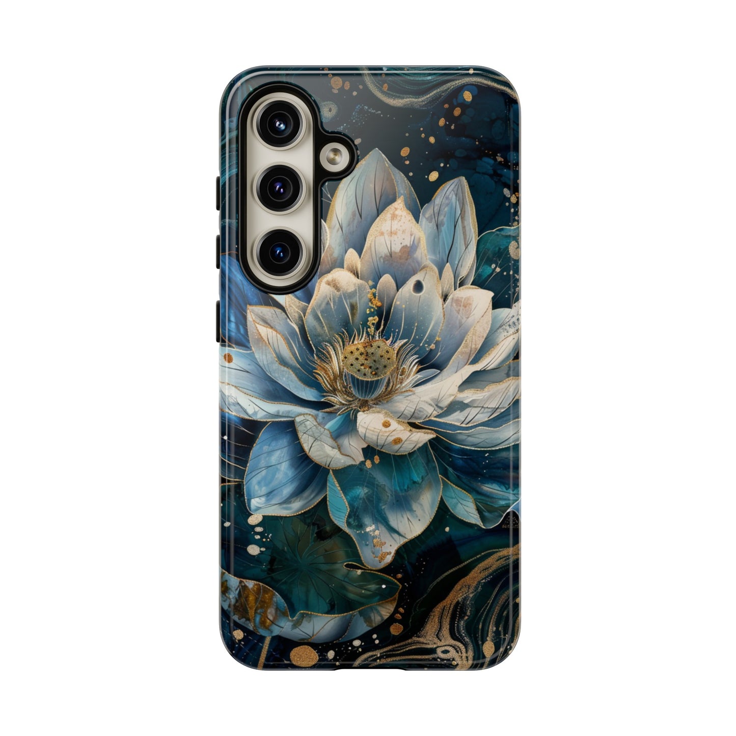 Zen Stained Glass Lotus Floral Design Phone Case