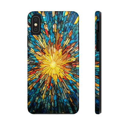 Stained Glass Sunburst Magic | Tough iPhone Case | Embrace Vibrant Style and Reliable Protection